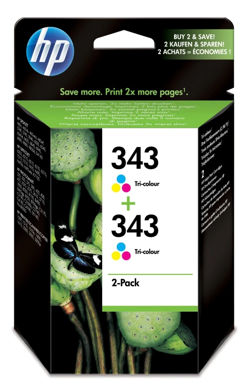 Image of HP CB332EE/343 Printhead cartridge color twin pack. 2x330 pages ISO/IE