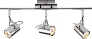 Image of KnightsBridge 230V GU10 Triple bar Spotlight - Chrome