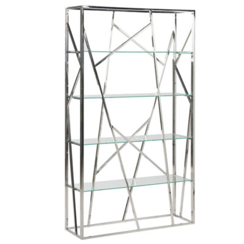 Image of Beliani 4 Tier Shelving Unit Hoxie Metal 175cm Silver