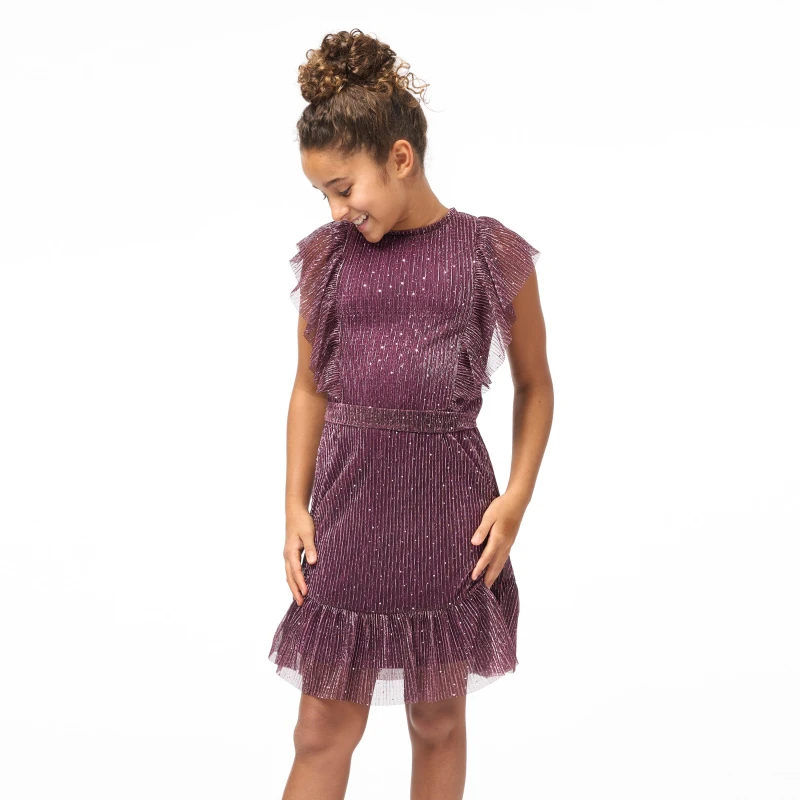 Image of Biba Junior Girls Biba Plisse Dress - Pink Pink S