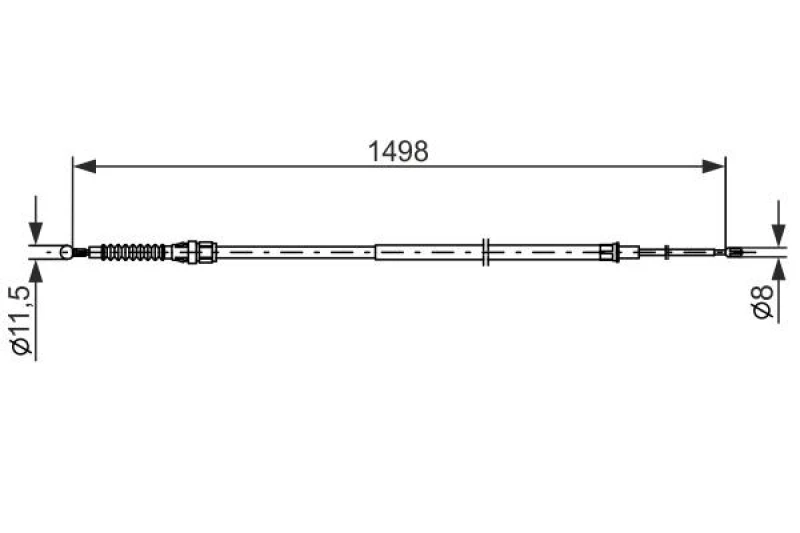 Image of Bosch 1 987 482 789 Brake Cable 1498mm Cable,parking brake (124)