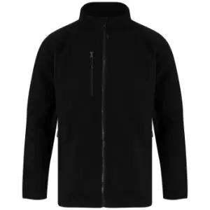 image of Henbury Unisex Adult Recycled Polyester Fleece Jacket (XL) (Black)