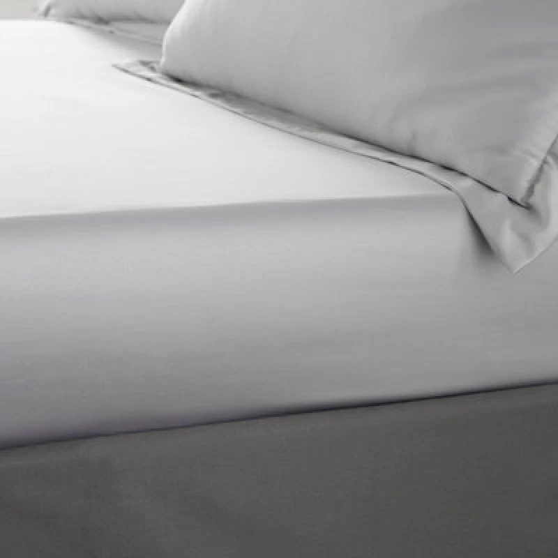 Image of CATHERINE LANSFIELD Catherine Lansfield - Silky Soft Satin Fitted Sheet, Silver, Double BD/55075/W/DFD/SI