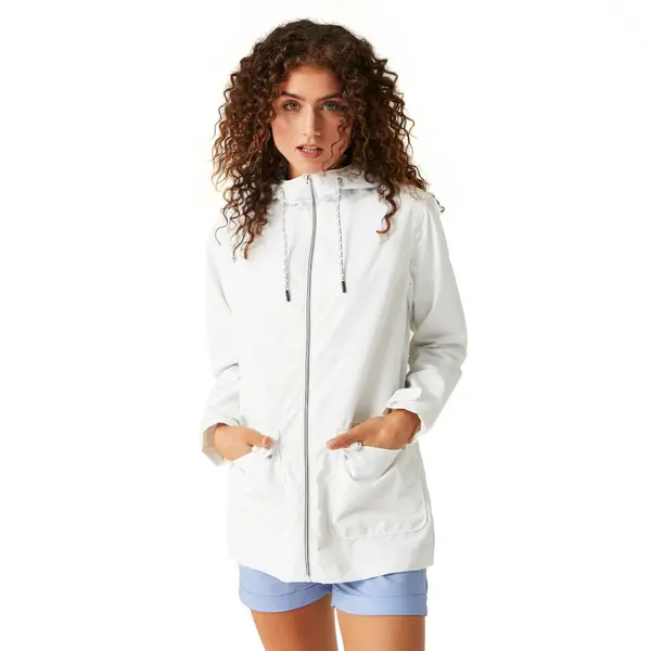 image of Regatta Womens Bayletta Full Zip Hooded Rain Coat 14 - Bust 38' (97cm) White RWW418-900-14