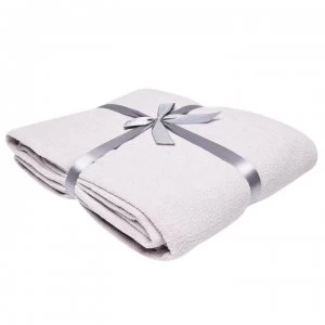 image of Linens and Lace Chenille Throw - Pale GreyDNU