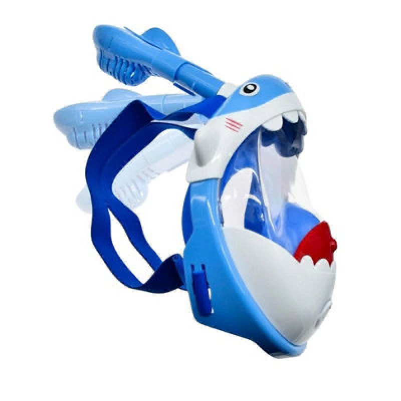 Image of Swimtech Childrens/kids Full Face Snorkel Blue/white (Xs)