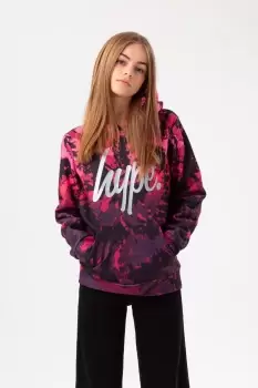 image of Fade Tie Dye Silver Glitter Script Hoodie