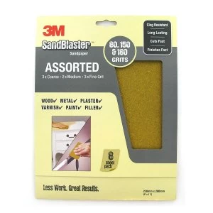 image of 3M SandBlaster TM Sandpaper - Assorted Grit