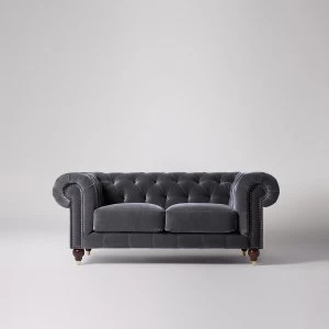 image of Swoon Winston Velvet 2 Seater Sofa - 2 Seater - Granite