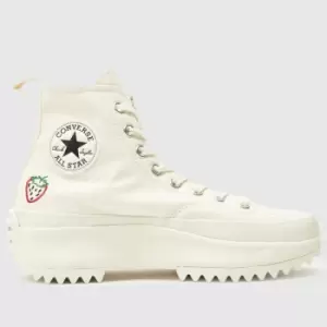 Image of Converse Run Star Hike Juicy Greens Trainers In White & Pink