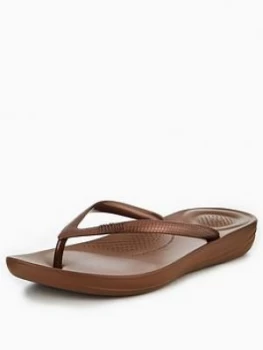 Image of FitFlop iQushiontrade Ergonomic Flip Flop Bronze Bronze Size 7 Women