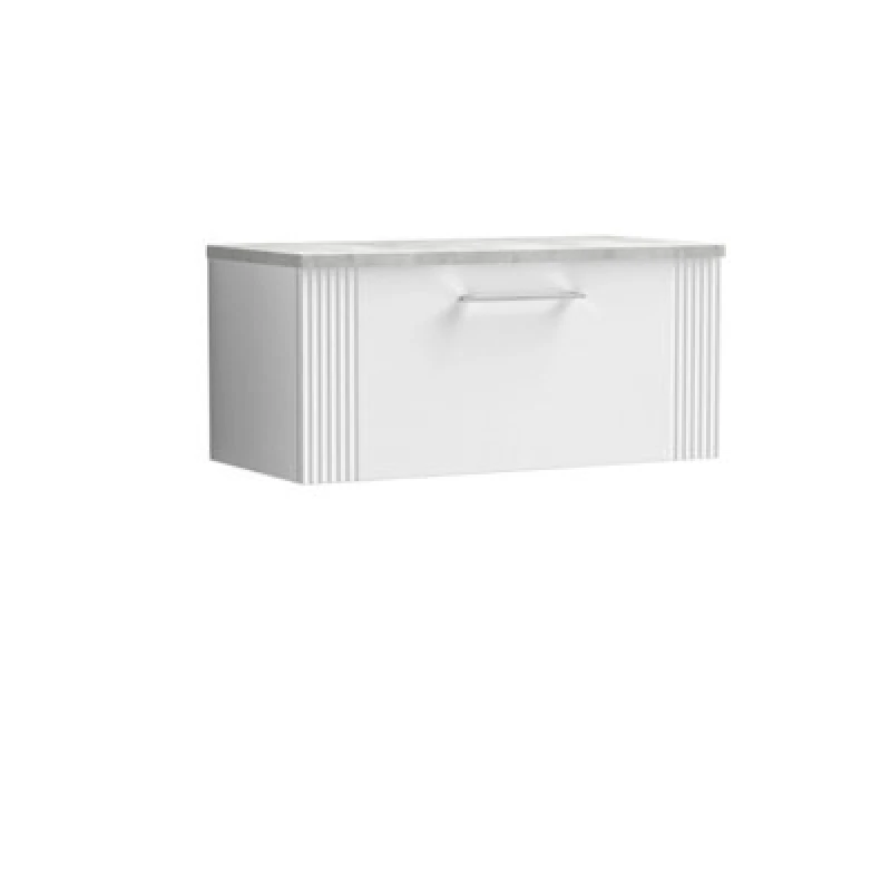 Image of Balterley 1 Drawer Wall Hung Vanity Grey Laminate Worktop White 800mm Grey