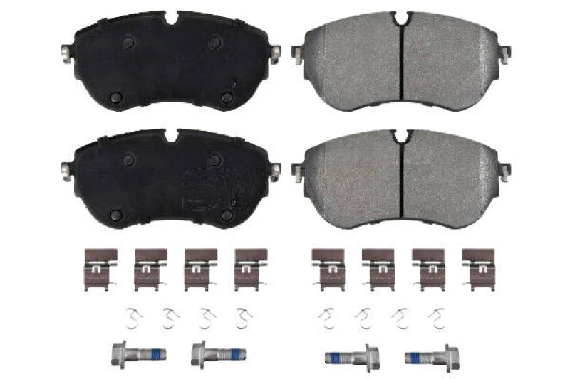 Image of SWAG 33 10 7657 Brake pad set Front Axle, prepared for wear warning indicator, with fastening material Brake Pad Set,disc brake (402)