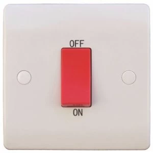 Image of ESR Sline 45A White 1G Double Pole 230V Electric Cooker Wall Plate Switch