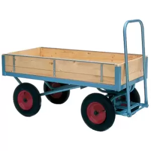 Image of Heavy Duty Turntable Truck with mesh ends and 2 half drop mesh sides - Length 1600mm