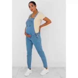 image of Missguided Maternity Mom Dunagree - Blue