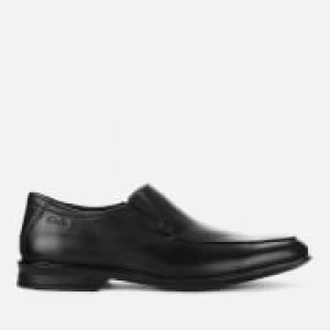 Image of Clarks Mens Bensley Step Leather Slip-on Shoes - Black - UK 10