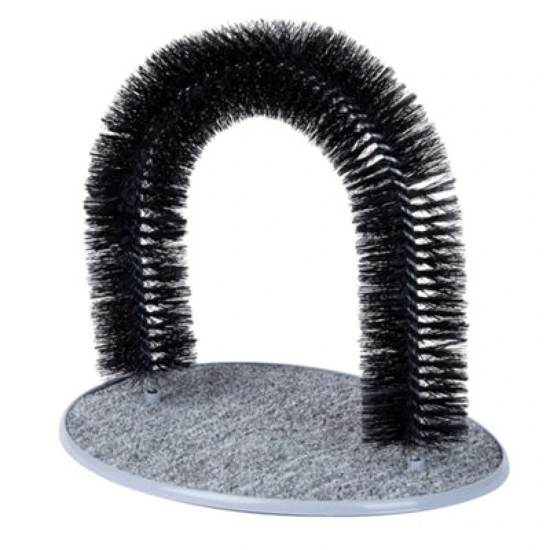 Image of Petlicity Cat Bristle Arch - Perfect Grooming and Scratching Tool Grey