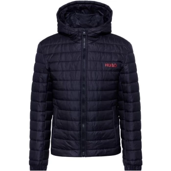 image of Hugo Boss Bene Hooded Padded Jacket Navy Size L Men