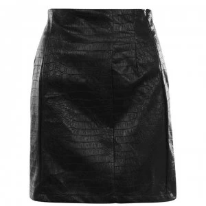 image of NA-KD PU Mini Skirt - Black 0002