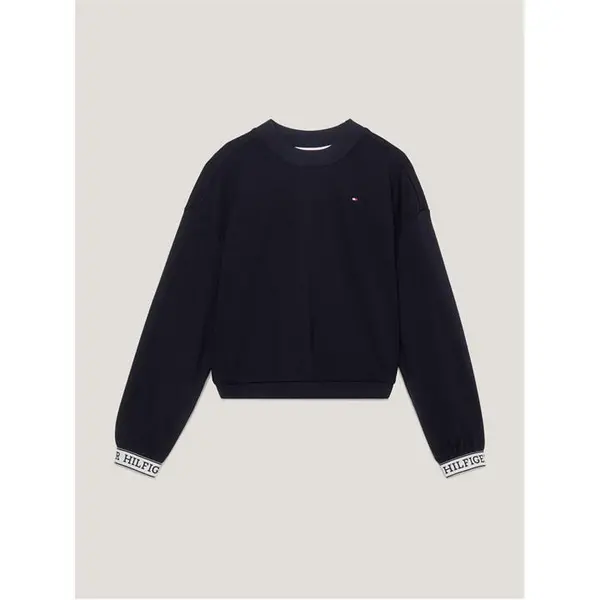 Image of Tommy Hilfiger Monotype Tape Crew Neck Jumper Junior - Blue 6 - 7 Years