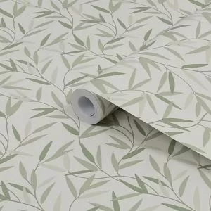 Image of Laura Ashley Willow Hedgerow Leaf Smooth Wallpaper