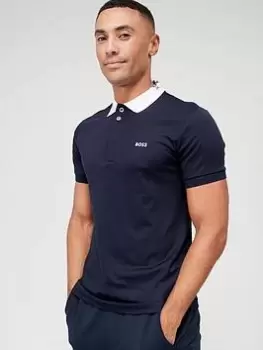 image of BOSS Paule 1 Polo Shirt - Dark Blue , Dark Blue Size M Men