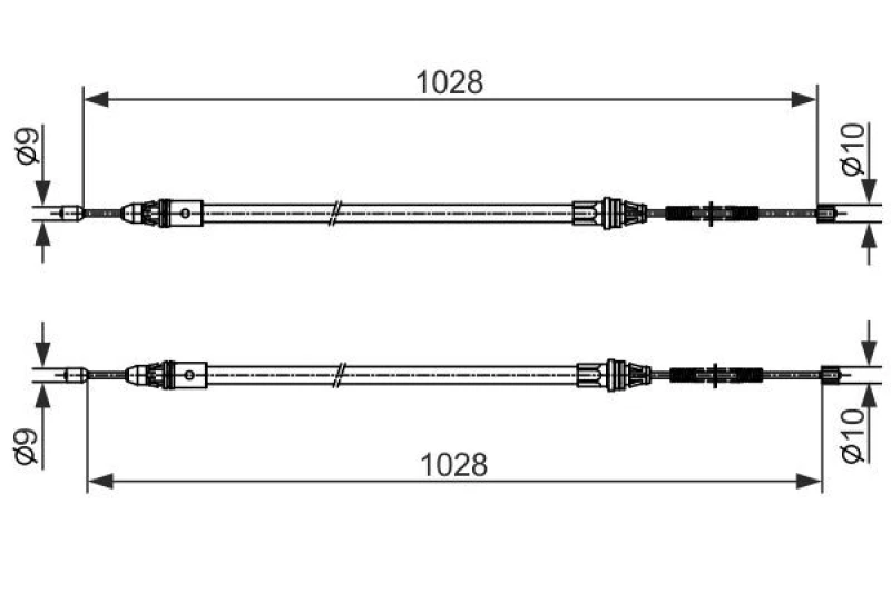 Image of Bosch 1 987 482 423 Brake Cable 1028mm Cable,parking brake (124)