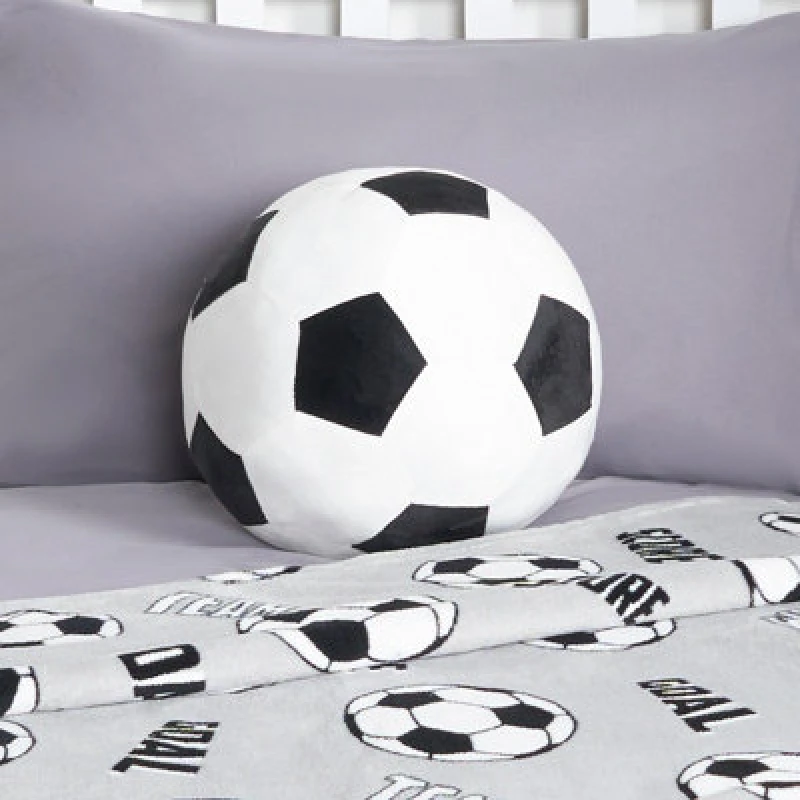 Image of OHS OHS Filled Football Cushion Ball Plush Decorative Kids Bed Pillow Plump Chair Sofa in White White One Size Unisex 5027434202225