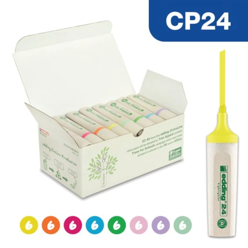 Image of Edding Edding 24 Ecoline Water-Based Highlighter Assorted (Pack of 48) 4-CP24 4-CP24