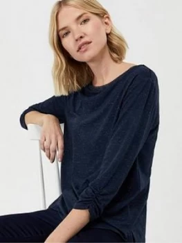 Monsoon Grace Glitter Long Sleeve Top - Navy