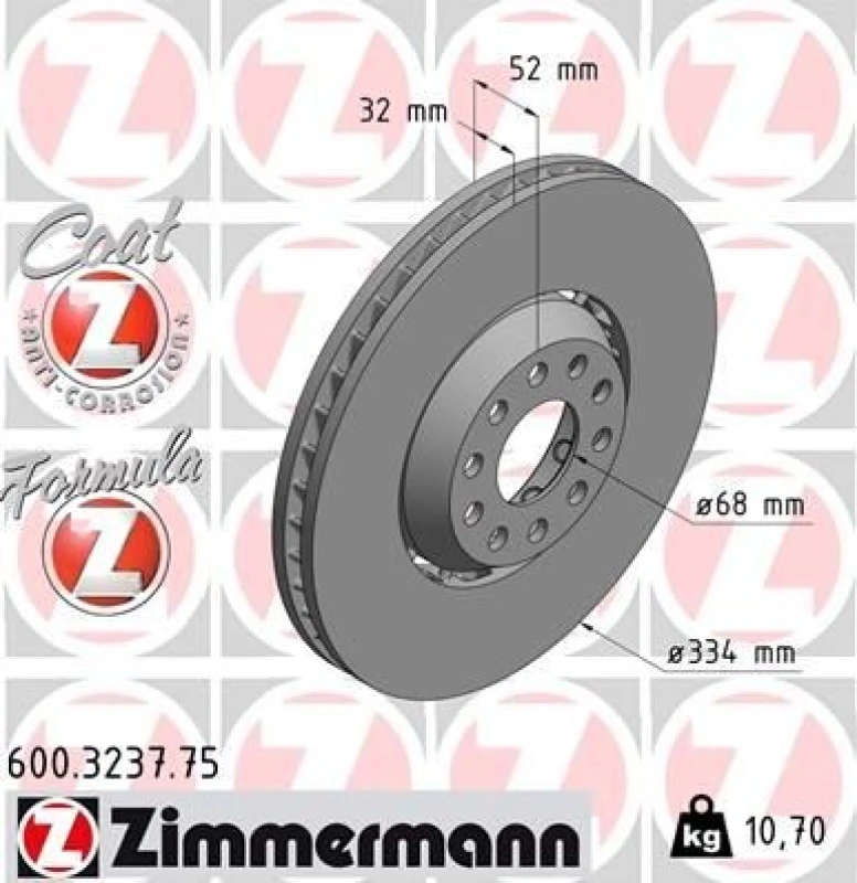 Image of ZIMMERMANN Brake disc ZIMMERMANN 600.3237.75