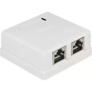 Image of Delock 86269 Network outlet Flush mount Insert with main panel and frame CAT 6 2 ports White