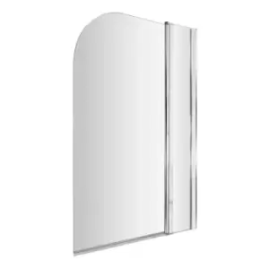 Image of Nuie Pacific Round Bath Screen With Fixed Panel - Polished Chrome
