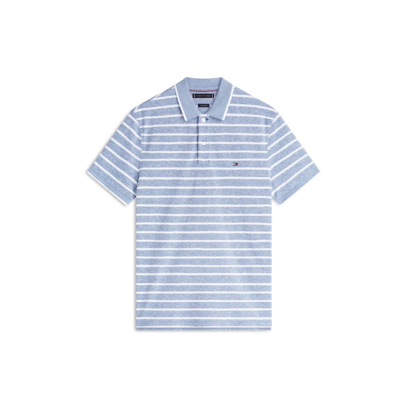 Image of Tommy Hilfiger Tommy LinenStrp Polo Sn62 Blue Jean/Wht male M
