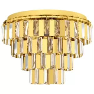 image of Netlighting Erseka 7 Lamp Pendant Ceiling Light Brass - EG99096