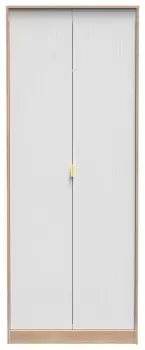 Image of Galatina 2 Door Wardrobe - White & Oak