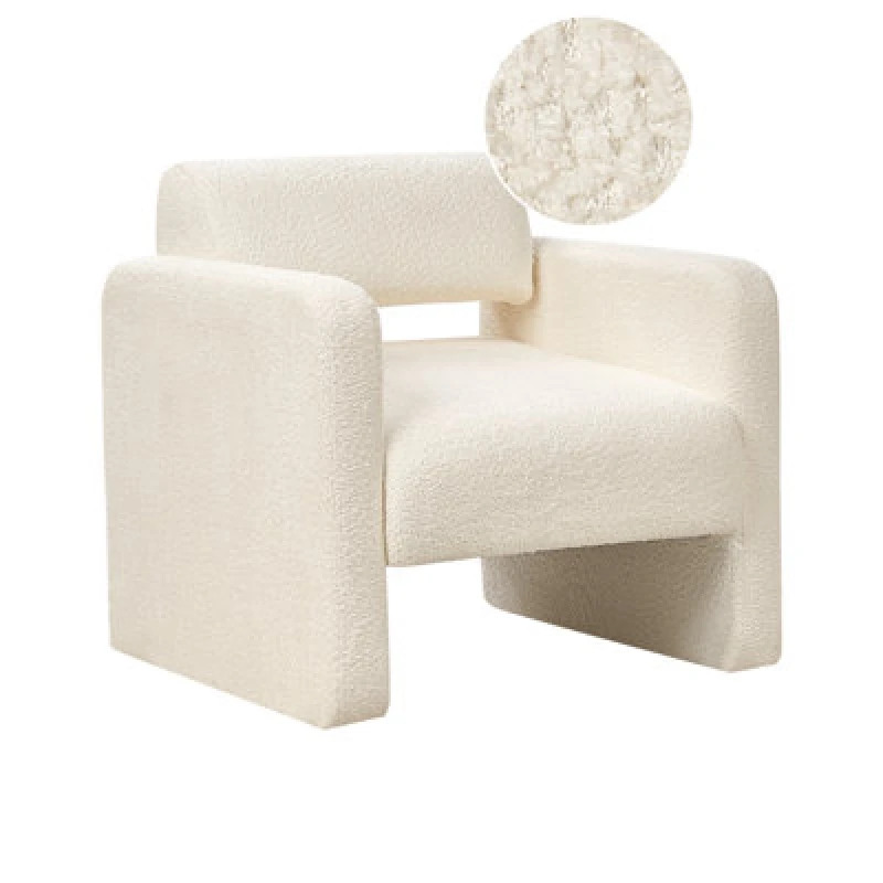 Image of Beliani Armchair Hallsberg Boucle Off-White
