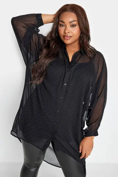 Image of Yours Dipped Back Shirt Black
