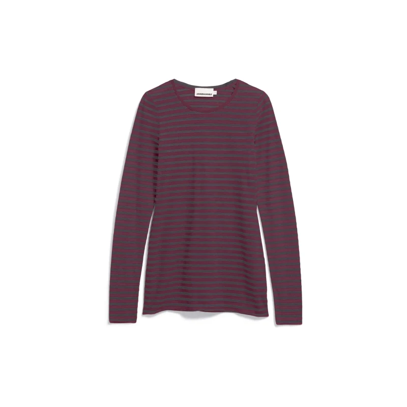 Image of ARMEDANGELS Womens long sleeve striped T-Shirt Armedangels Einiaara Rouge Female L