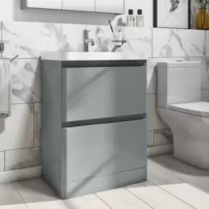 Image of 600mm Light Grey Freestanding Vanity Unit with Basin - Pendle