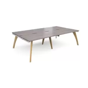 Image of Fuze double back to back desks 2800mm x 1600mm - white frame and grey oak top