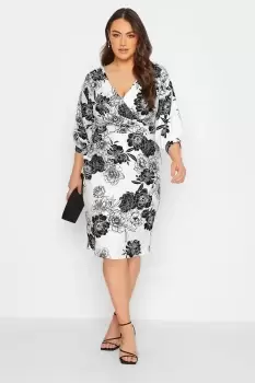 Image of Drop Shoulder Floral Wrap Dress