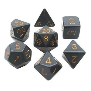 image of Solid Black & Gold Polyhedral Dice Set