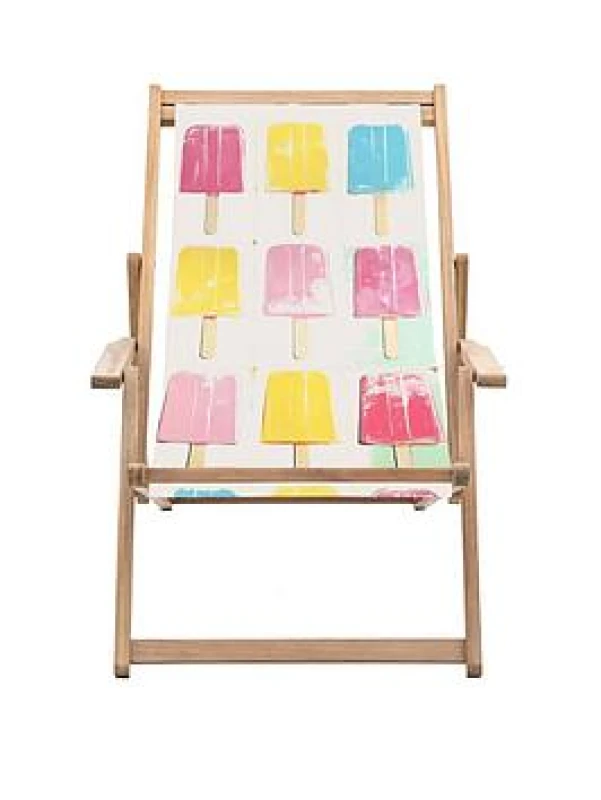Image of Crossland Grove Skadi Deck Chair Ice Lollies, Brown 5.06E+12