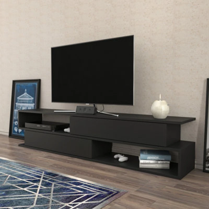 Image of Decorotika Cortez Modern TV Stand TV Unit for Tv's up to 72" Grey