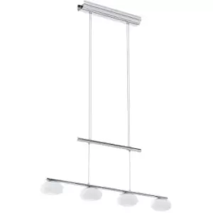 Image of Aleandro 1 - LED Rise & Fall 4 Light Ceiling Pendant Bar Polished Chrome - Eglo