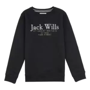 Jack Wills Kids Script Crew Neck Sweatshirt - Black