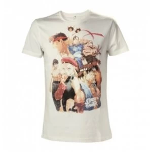Image of Street Fighter IV Adult Male Character Roster Medium T-Shirt - White