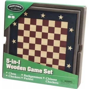 image of 5 in 1 Wooden Game Set